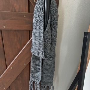 Handmade Crocheted Scarf - Grey